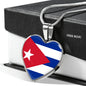 Cuban Flag - Heart Pendant Luxury Necklace