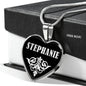 Stephanie v01s - Heart Pendant Luxury Necklace