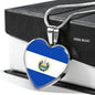 Salvadoran Flag - Heart Pendant Luxury Necklace