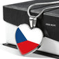 Czech Flag - Heart Pendant Luxury Necklace