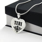 Teri  v01 - Heart Pendant Luxury Necklace