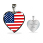 American Flag - Heart Pendant Luxury Necklace