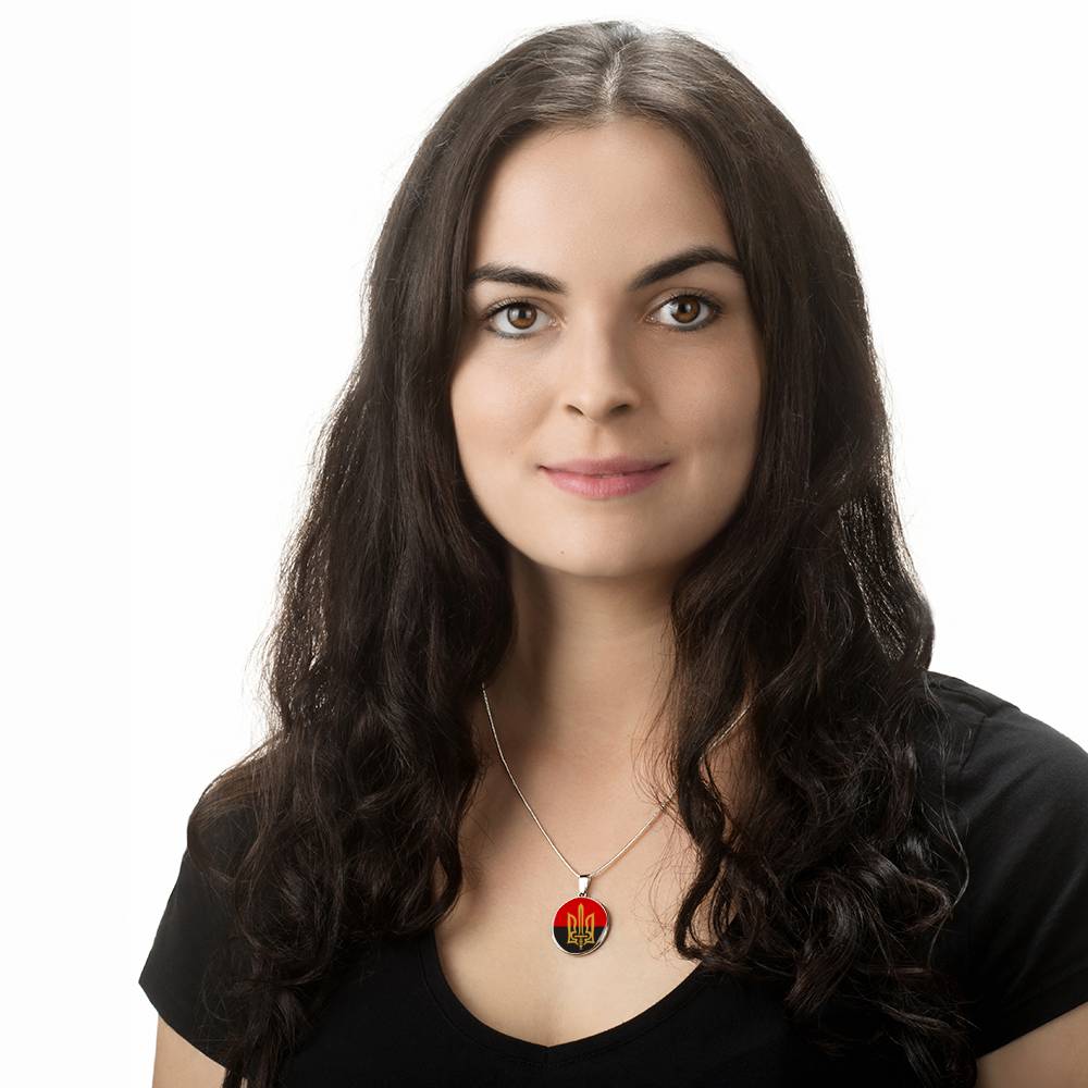 Stylized Tryzub And Red-Black Flag - Luxury Necklace