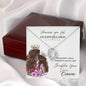 316 - To Daughter From Mom - Forever Love Heart Necklace With Mahogany Style Luxury Box