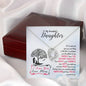 311 - To Daughter From Mom - Forever Love Heart Necklace With Mahogany Style Luxury Box