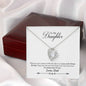 030 - To Daughter From Dad - Forever Love Heart Necklace With Mahogany Style Luxury Box