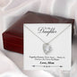 041 - To Daughter From Mom - Forever Love Heart Necklace With Mahogany Style Luxury Box