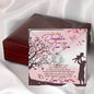 312 - To Daughter From Dad - Forever Love Heart Necklace With Mahogany Style Luxury Box