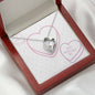 Happy Valentine's Day - Candy Hearts - Forever Love Heart Necklace With Mahogany Style Luxury Box