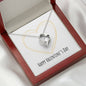 Happy Valentine's Day - Golden Heart - Forever Love Heart Necklace With Mahogany Style Luxury Box