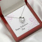 Happy Valentine's Day - Chalk Hearts - Forever Love Heart Necklace With Mahogany Style Luxury Box