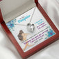 318 - To Daughter From Mom - Forever Love Heart Necklace With Mahogany Style Luxury Box