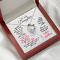 310 - To Daughter From Mom - Forever Love Heart Necklace With Mahogany Style Luxury Box