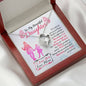 313 - To Daughter From Mom - Forever Love Heart Necklace With Mahogany Style Luxury Box