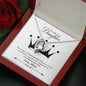 045 - To Daughter From Mom - Forever Love Heart Necklace With Mahogany Style Luxury Box