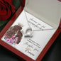 316 - To Daughter From Mom - Forever Love Heart Necklace With Mahogany Style Luxury Box