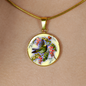 Bird And Flowers - 18k Gold Finished Luxury Necklace
