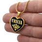 Tricia v02 - 18k Gold Finished Heart Pendant Luxury Necklace