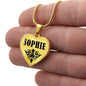 Sophie  v01 - 18k Gold Finished Heart Pendant Luxury Necklace