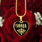 Sonja v02 - 18k Gold Finished Heart Pendant Luxury Necklace
