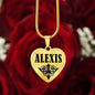 Alexis  v01 - 18k Gold Finished Heart Pendant Luxury Necklace