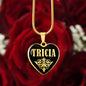 Tricia v02 - 18k Gold Finished Heart Pendant Luxury Necklace