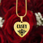 Casey  v01 - 18k Gold Finished Heart Pendant Luxury Necklace