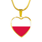 Polish Flag - 18k Gold Finished Heart Pendant Luxury Necklace