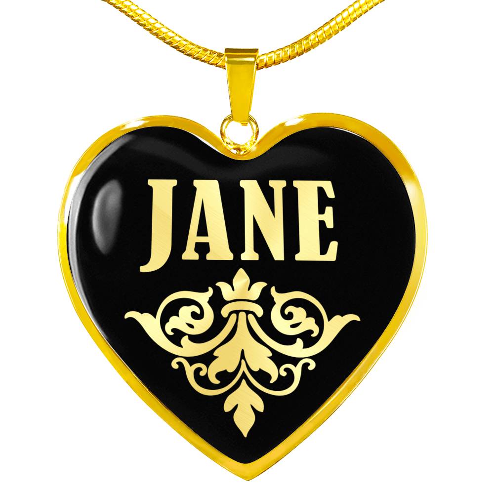 Jane v02 - 18k Gold Finished Heart Pendant Luxury Necklace