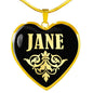 Jane v02 - 18k Gold Finished Heart Pendant Luxury Necklace