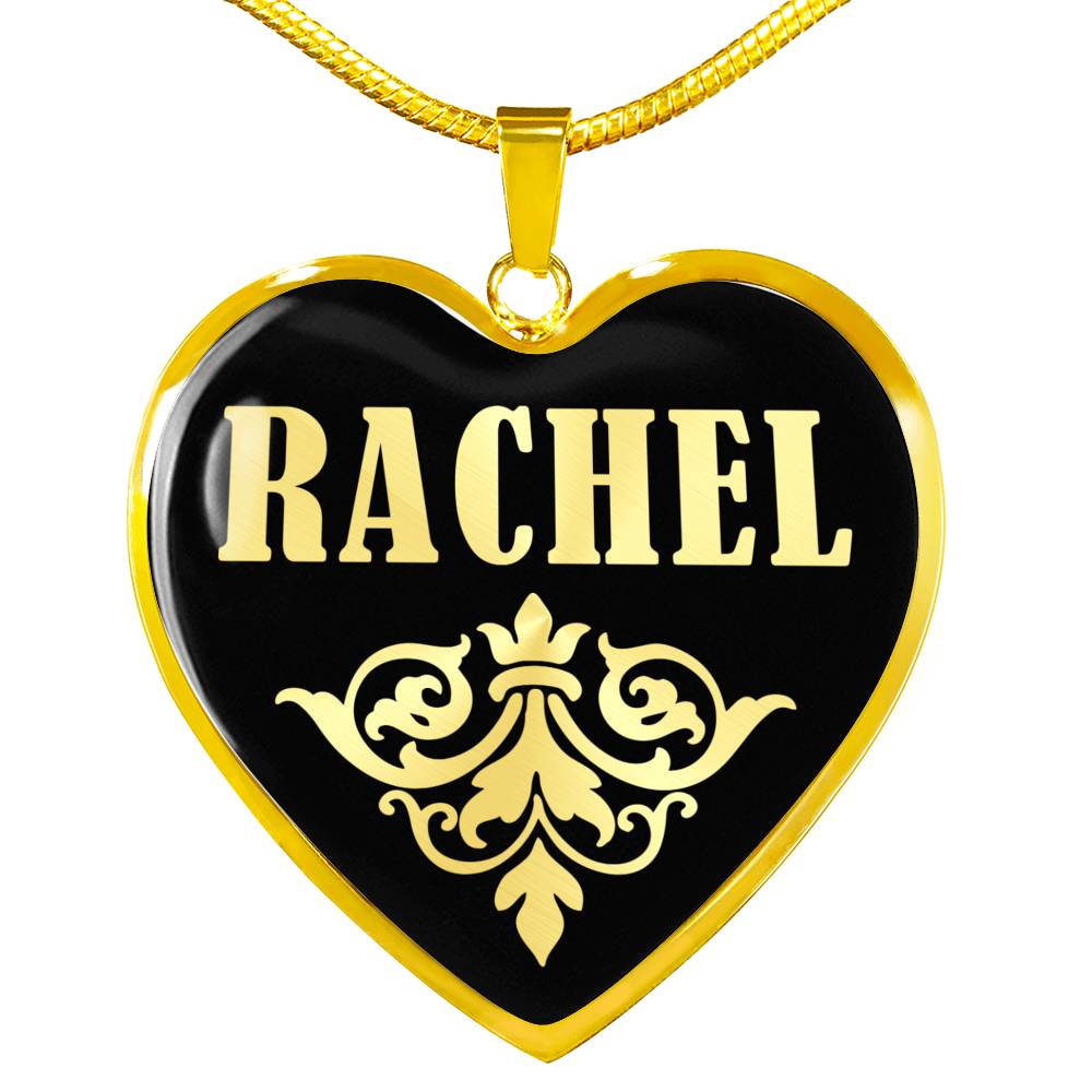 Rachel v02 - 18k Gold Finished Heart Pendant Luxury Necklace