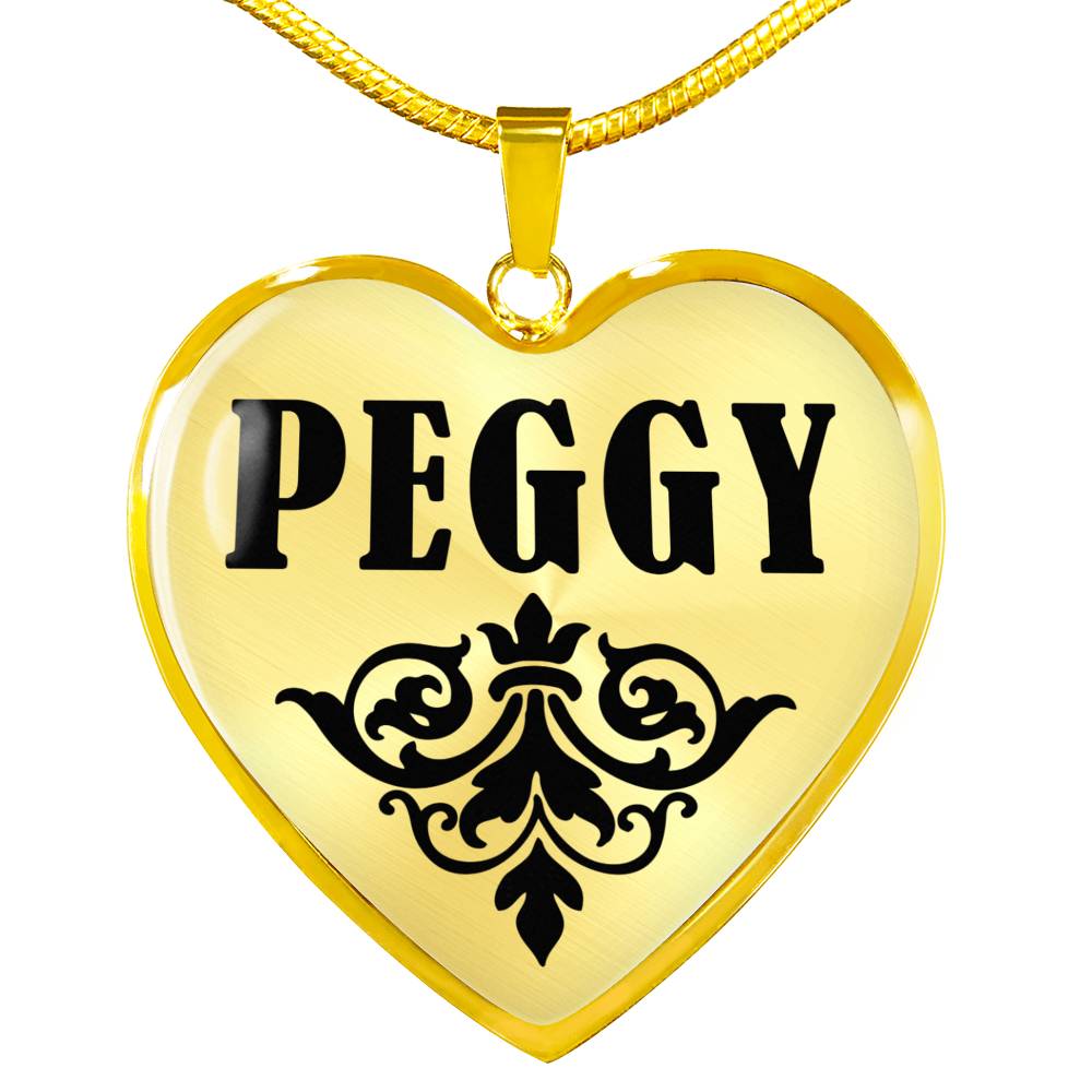 Peggy v01 - 18k Gold Finished Heart Pendant Luxury Necklace