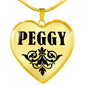 Peggy v01 - 18k Gold Finished Heart Pendant Luxury Necklace