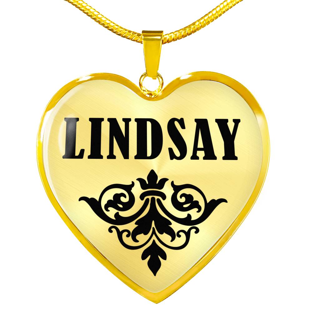 Lindsay v01 - 18k Gold Finished Heart Pendant Luxury Necklace