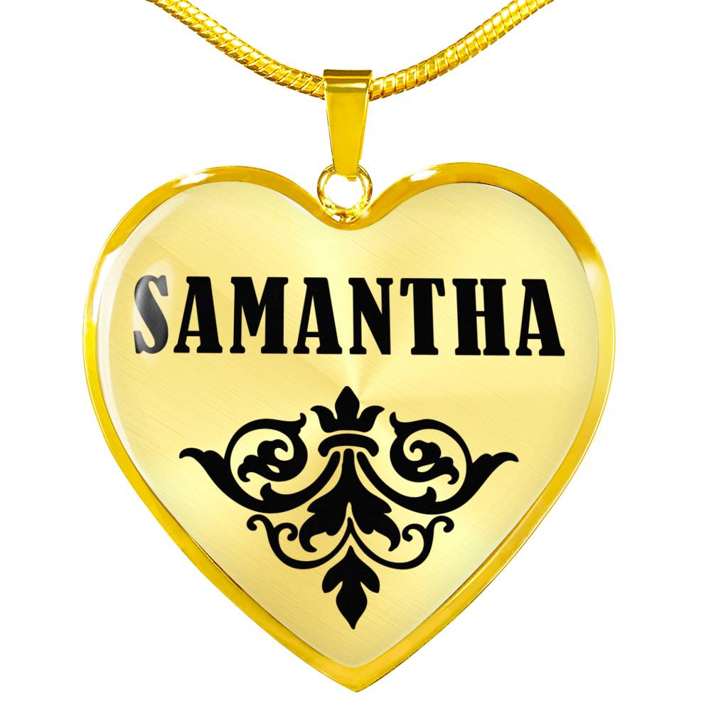 Samantha v01 - 18k Gold Finished Heart Pendant Luxury Necklace