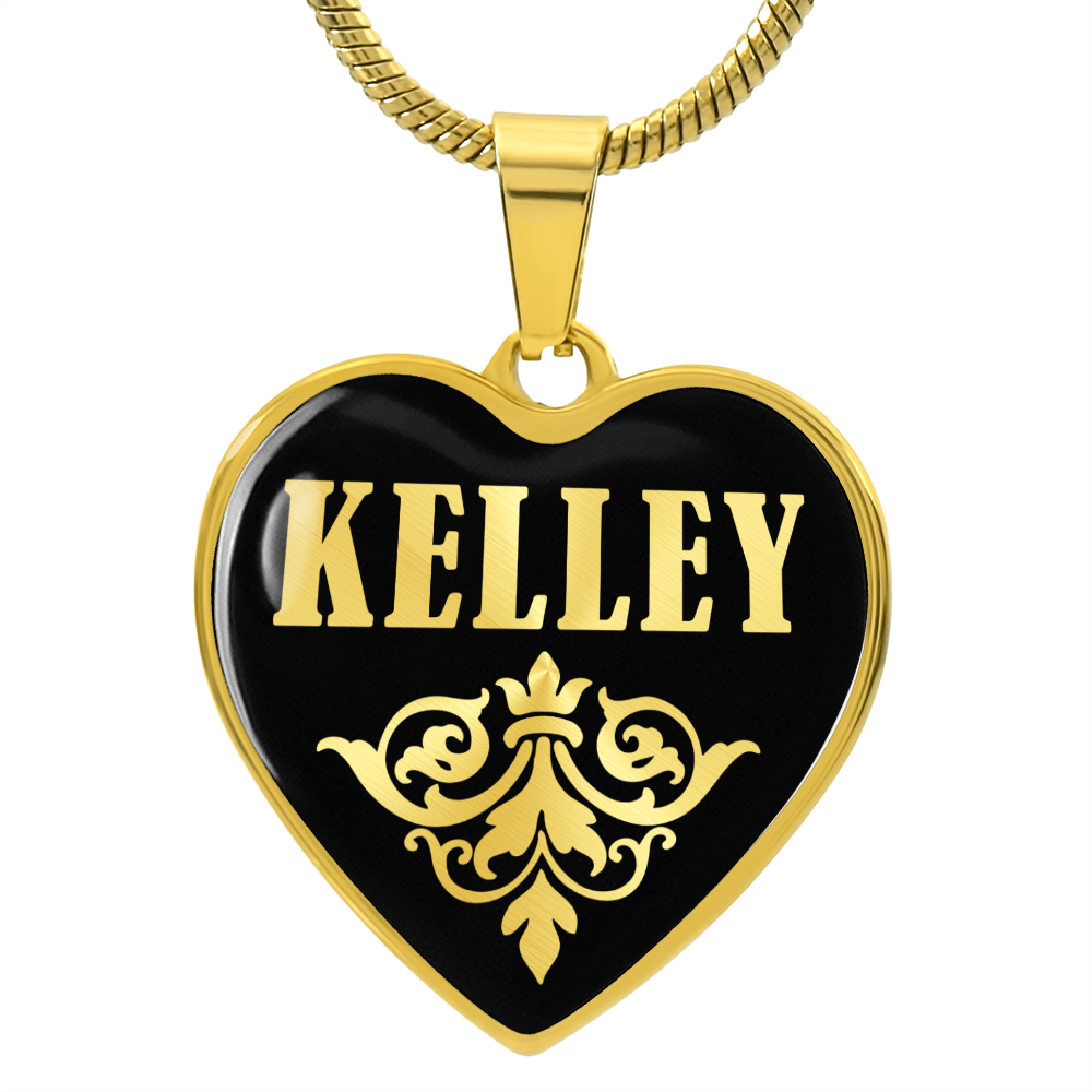 Kelley v02 - 18k Gold Finished Heart Pendant Luxury Necklace
