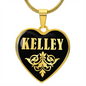 Kelley v02 - 18k Gold Finished Heart Pendant Luxury Necklace