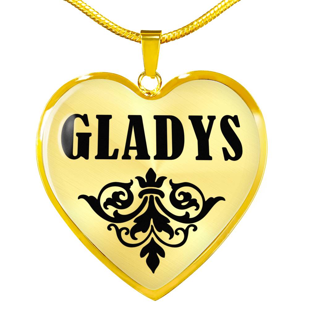 Gladys v01 - 18k Gold Finished Heart Pendant Luxury Necklace