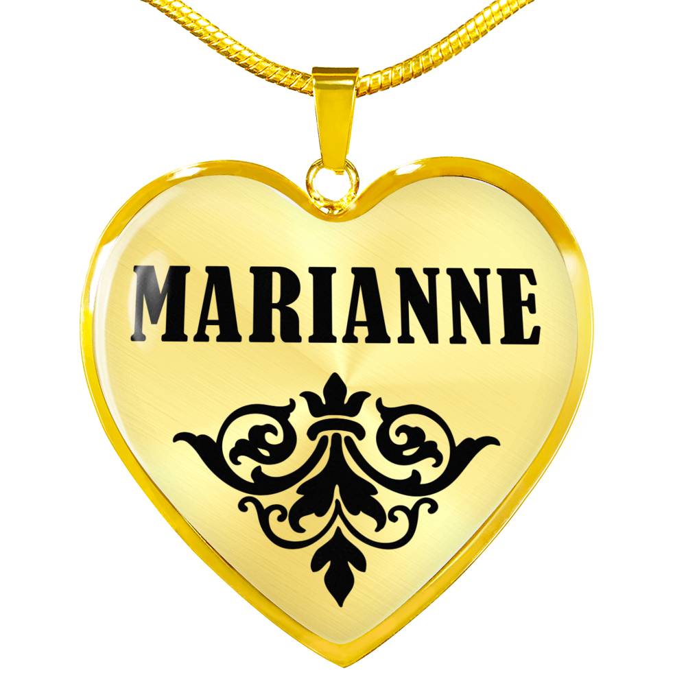 Marianne v01 - 18k Gold Finished Heart Pendant Luxury Necklace