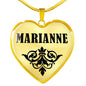 Marianne v01 - 18k Gold Finished Heart Pendant Luxury Necklace