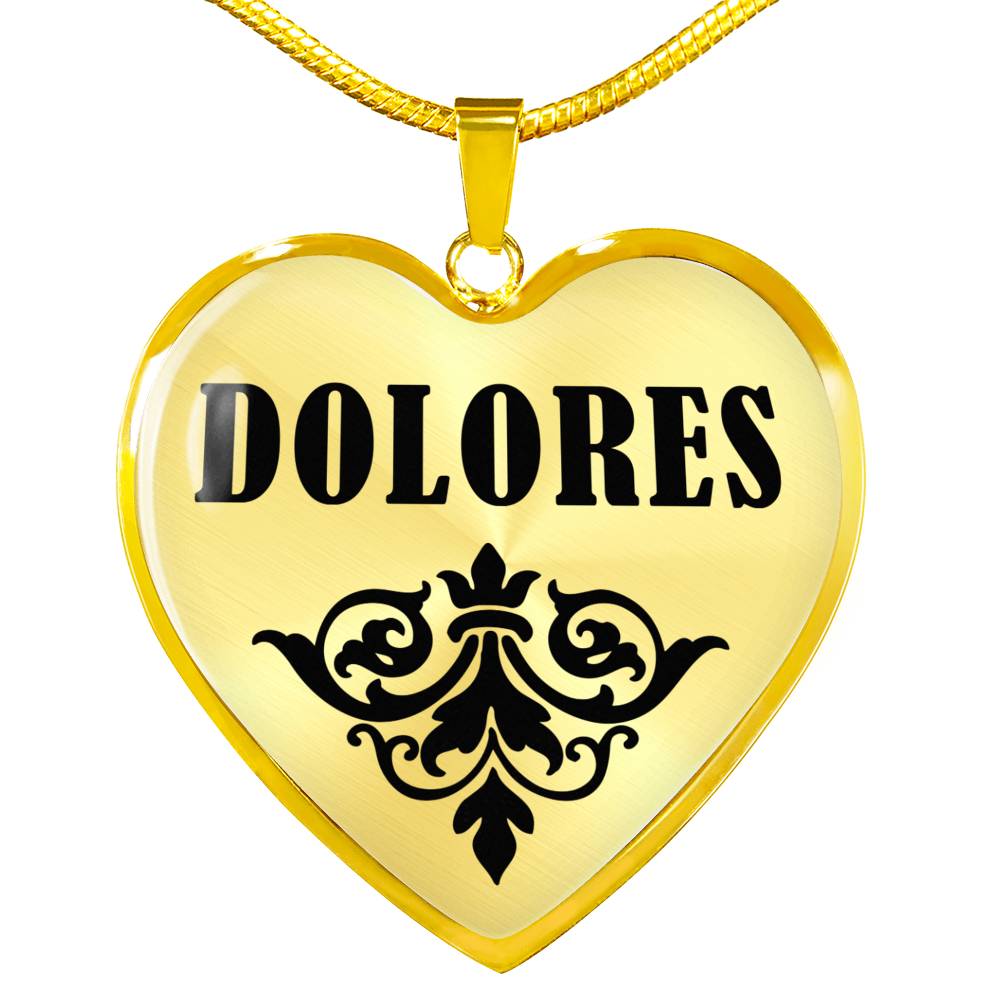 Dolores v01 - 18k Gold Finished Heart Pendant Luxury Necklace