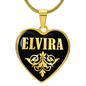 Elvira v02 - 18k Gold Finished Heart Pendant Luxury Necklace