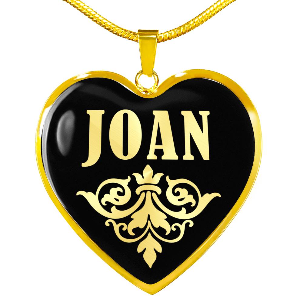 Joan v02 - 18k Gold Finished Heart Pendant Luxury Necklace