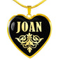 Joan v02 - 18k Gold Finished Heart Pendant Luxury Necklace