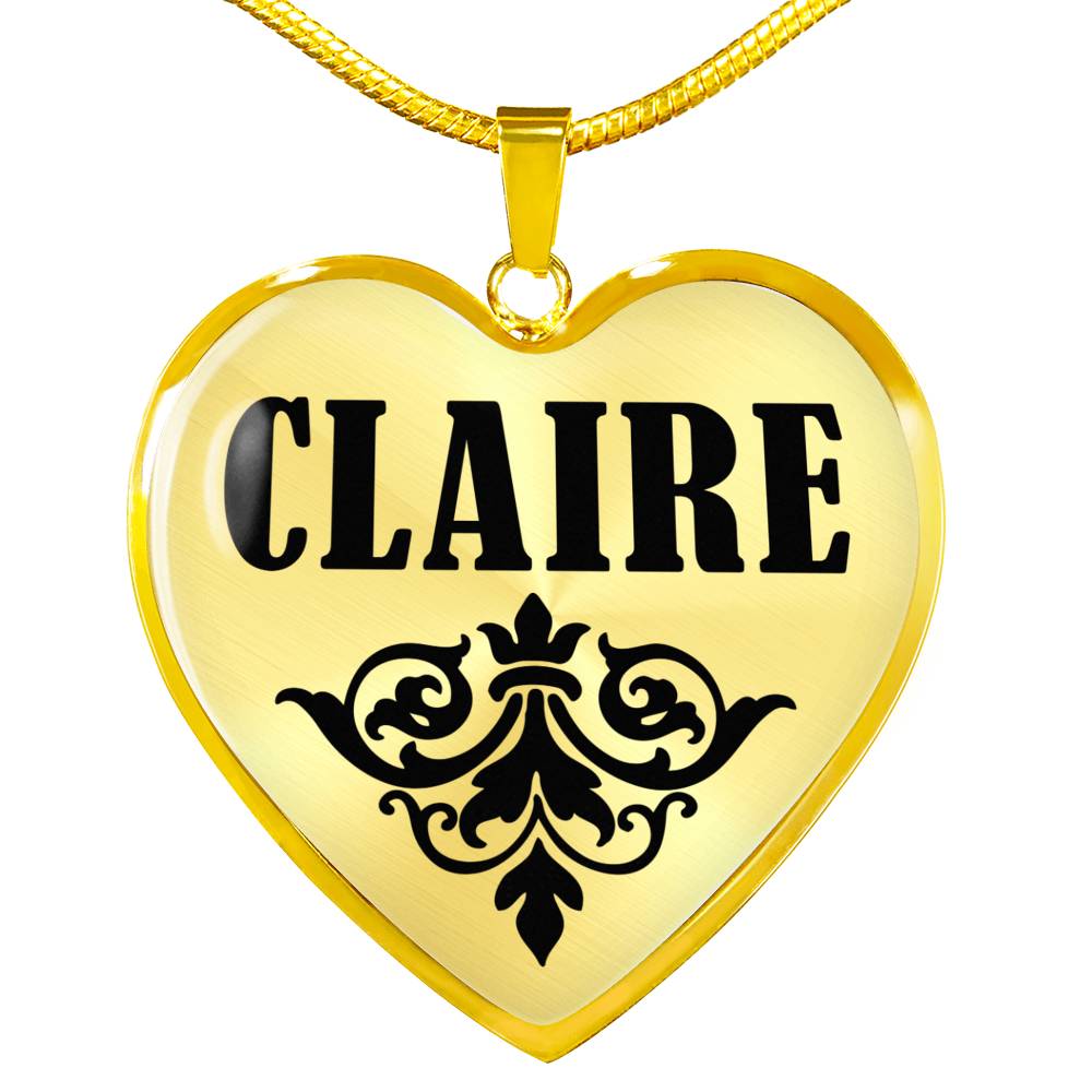 Claire v01 - 18k Gold Finished Heart Pendant Luxury Necklace