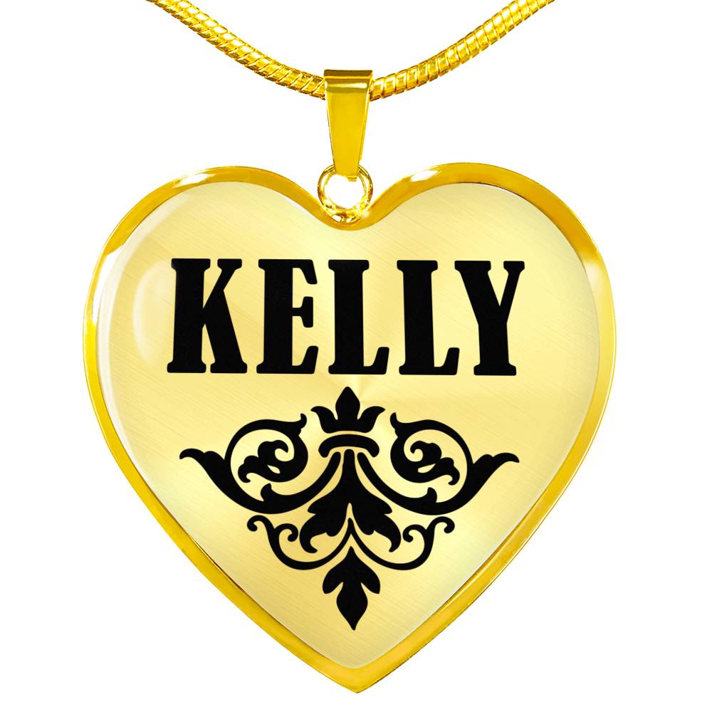 Kelly v01 - 18k Gold Finished Heart Pendant Luxury Necklace
