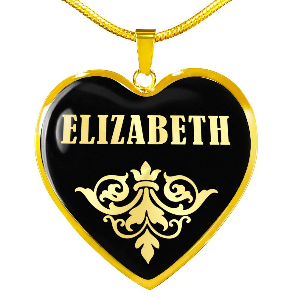 Elizabeth v02 - 18k Gold Finished Heart Pendant Luxury Necklace