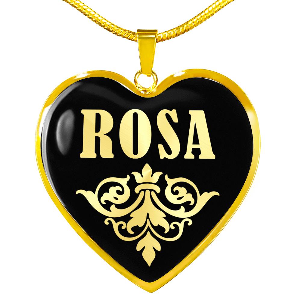 Rosa v02 - 18k Gold Finished Heart Pendant Luxury Necklace