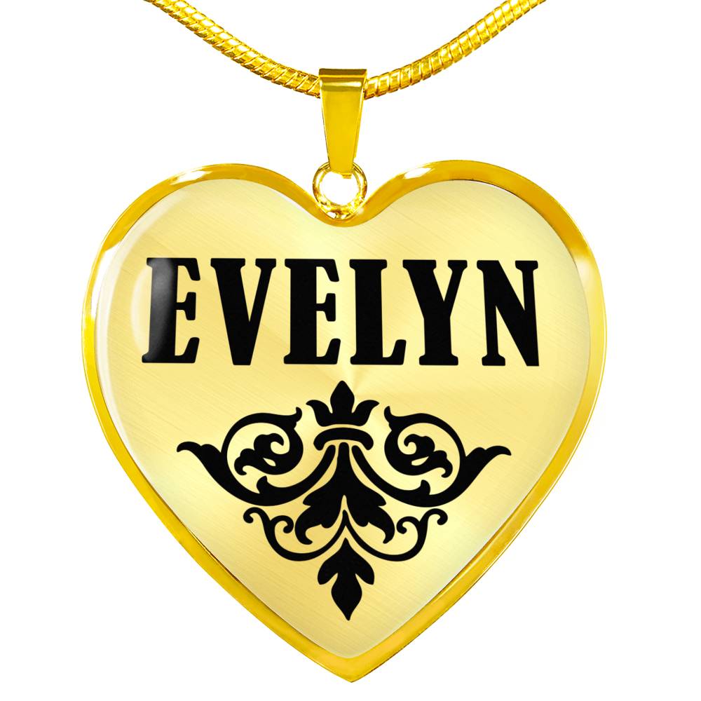 Evelyn v01 - 18k Gold Finished Heart Pendant Luxury Necklace