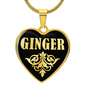 Ginger v02 - 18k Gold Finished Heart Pendant Luxury Necklace